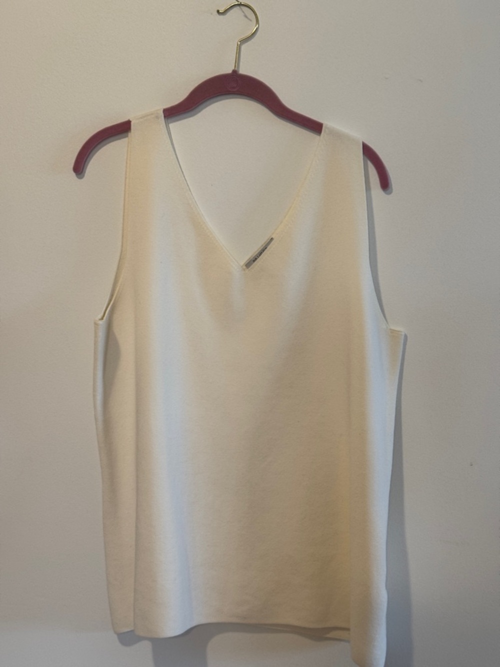 MM.LaFleur Peggy Top 1+ Ivory Double V‑Neck Tank